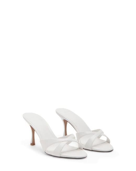 Mango White Slide Sandal