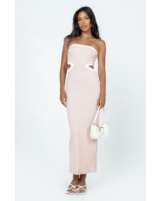 Princess Polly White Greta Cutout Strapless Maxi Dress