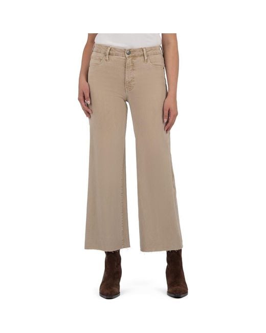 Kut From The Kloth Natural Meg Fab Ab Raw Hem High Waist Ankle Wide Leg Jeans