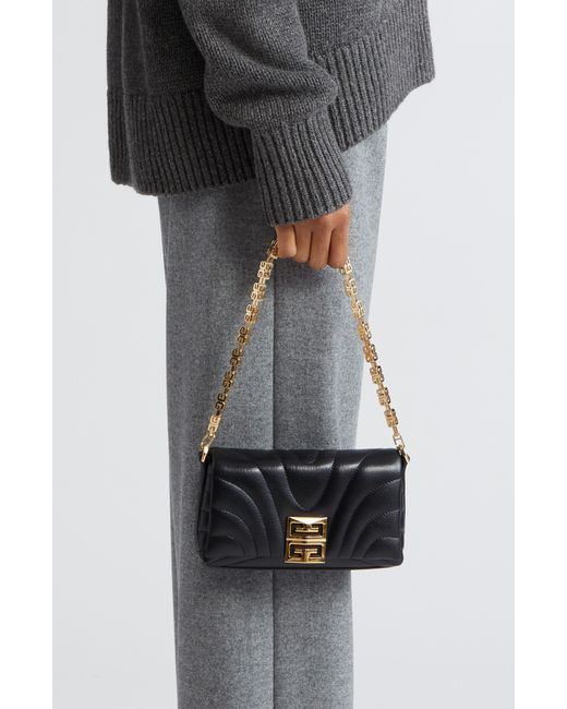 Givenchy Micro 4g Soft Quilted Metallic Leather Crossbody Bag in Black Lyst