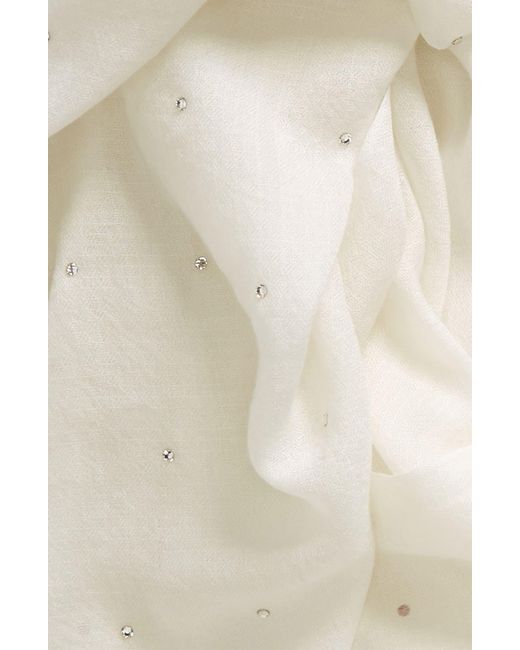 Jane Carr White The Crystal Cashmere Scarf