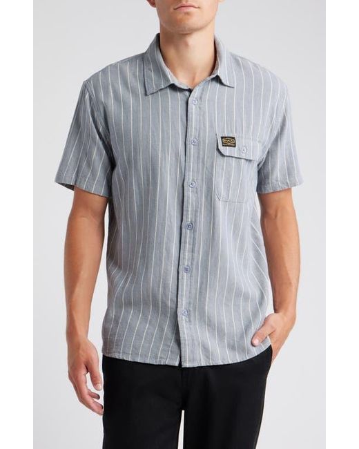 RVCA Blue Dayshift Stripe Ii Short Sleeve Button-Up Shirt for men