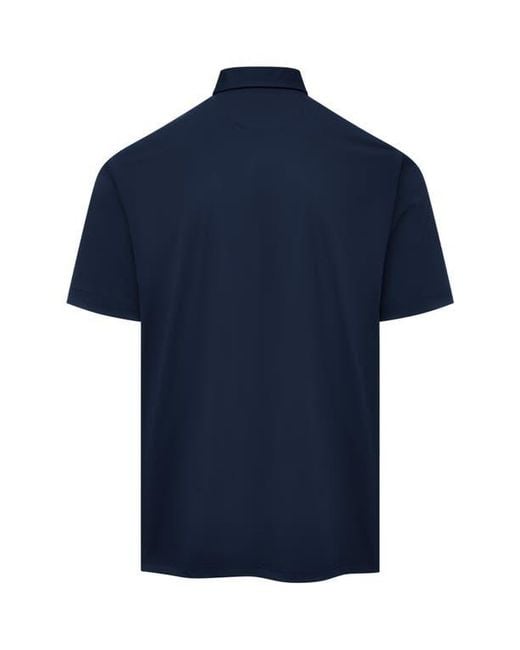 EASTSIDE GOLF Blue Snap Placket Performance Golf Polo for men
