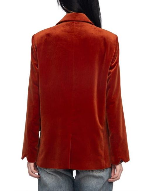 Zadig & Voltaire Red Vaska Double Breasted Velvet Blazer