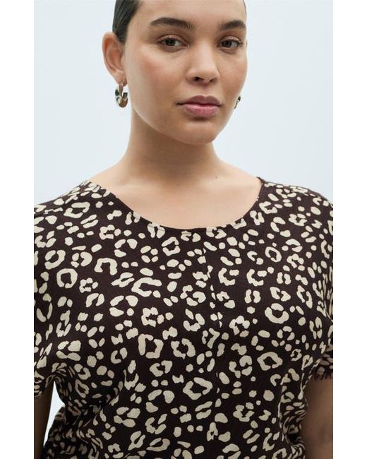 Mango Black Leopard Print Midi Dress