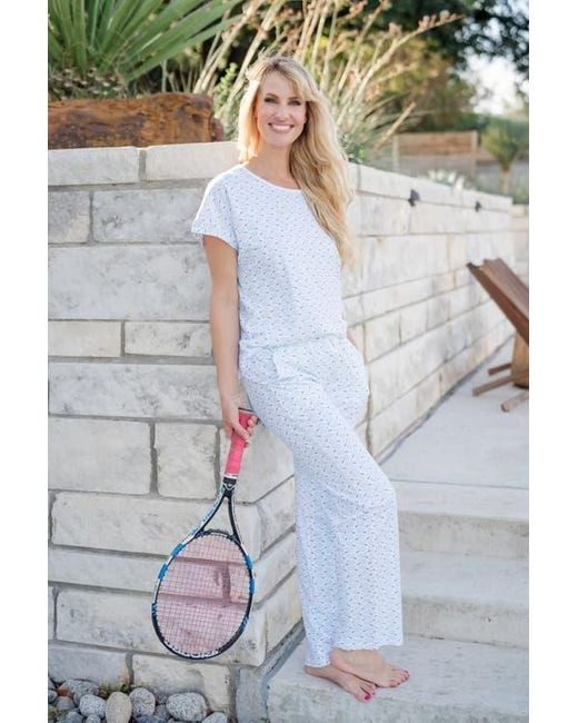 Lila and Hayes Blue Marcia Pajama Pant Set
