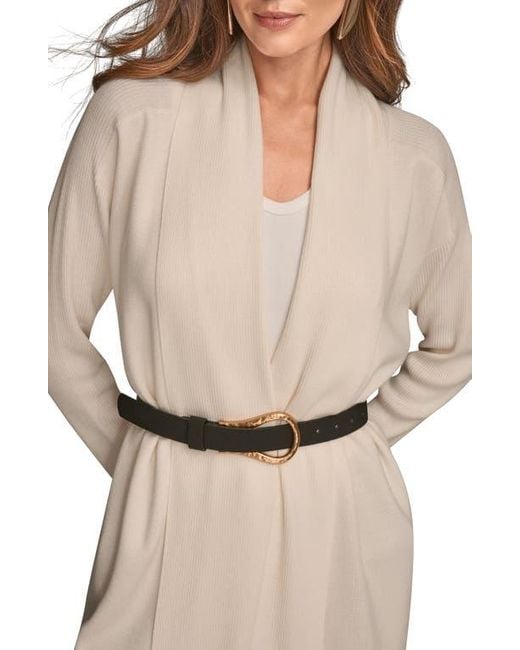 Donna Karan Natural Belted Cardigan