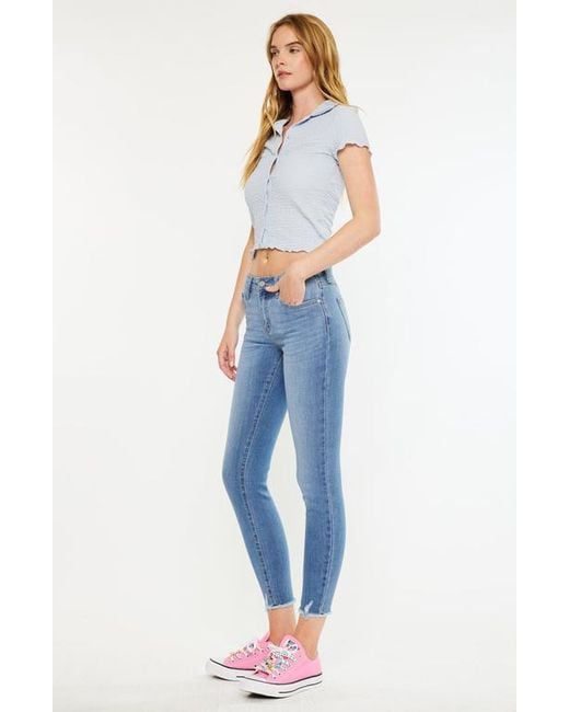 Kancan Blue Willowbrook Essentials Mid Rise Ankle Skinny Jeans