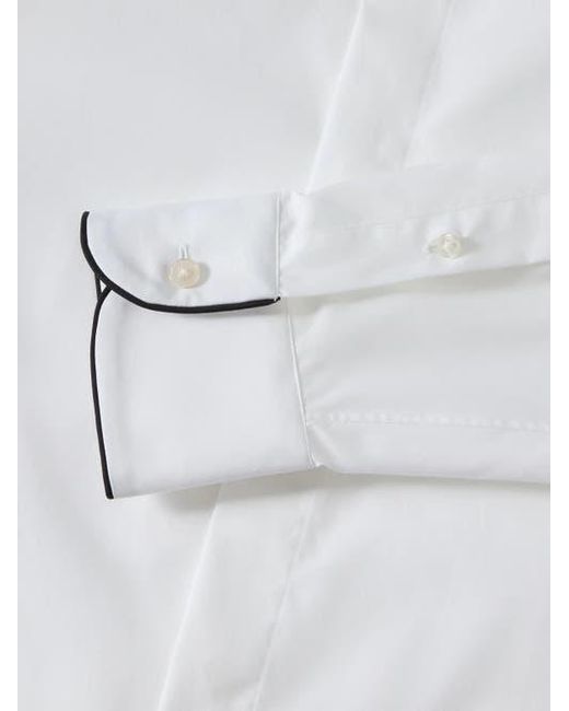 Robert Talbott Blue Reeves Piped Formal Shirt for men