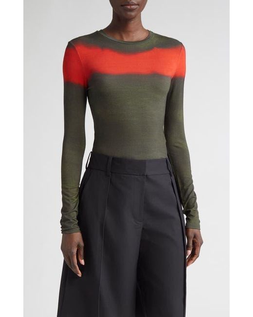 Jason Wu Black Painted Stripe Long Sleeve Jersey Top