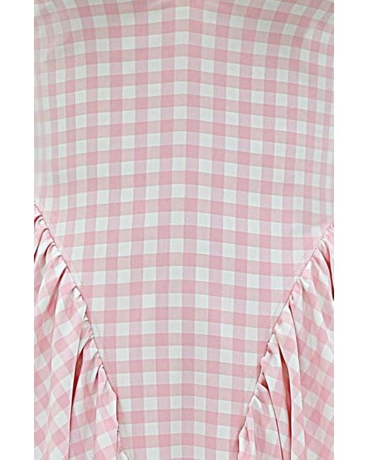 House Of Cb Pink Marilyn Gingham Halter Midi Sundress