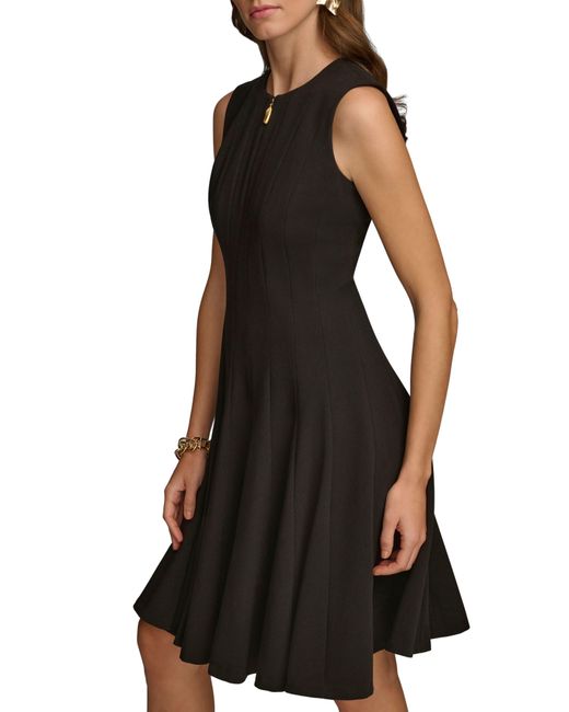 Donna Karan Black Sleeveless Fit & Flare Dress