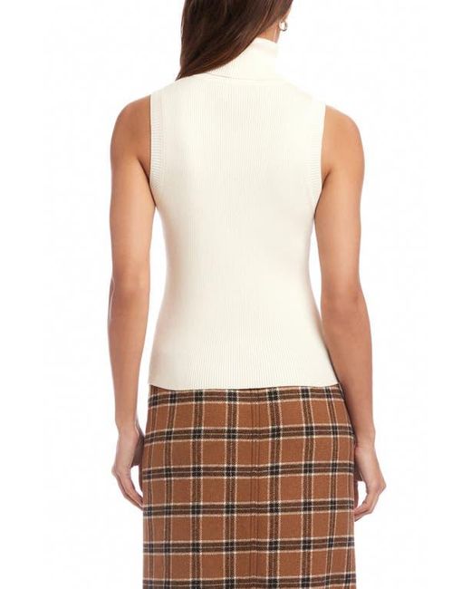 Fifteen Twenty Brown Kelli Turtleneck Sleeveless Rib Sweater