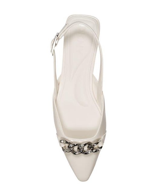 DKNY White Cosetta Slingback Pointed Toe Flat