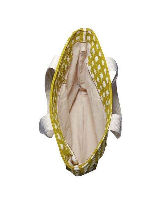 DANCE HAPPY Yellow Grid Carry All Tote Bag