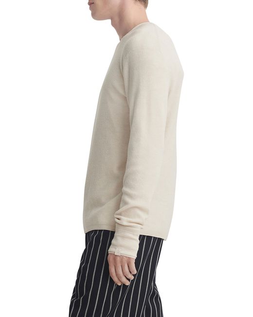 Rag & Bone White Martin Wool Blend Crewneck Sweater for men