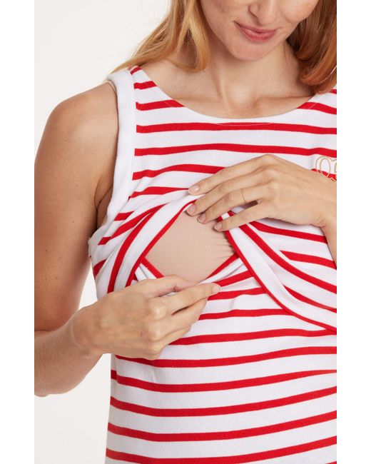 Cache Coeur Red Carnac Maternity/nursing Tank Top