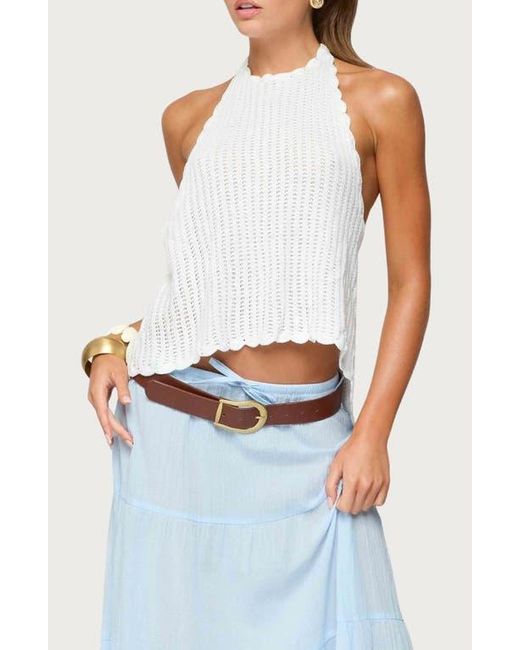Edikted Blue Ivey Backless Halter Top