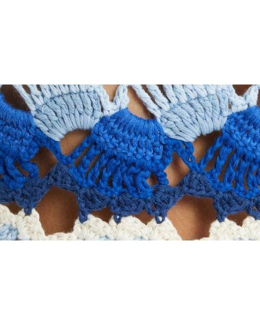 Farm Rio Blue & White Crochet Cover-up Shorts