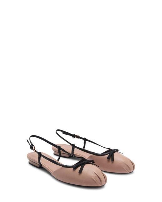 Mango White Slingback Ballet Flat