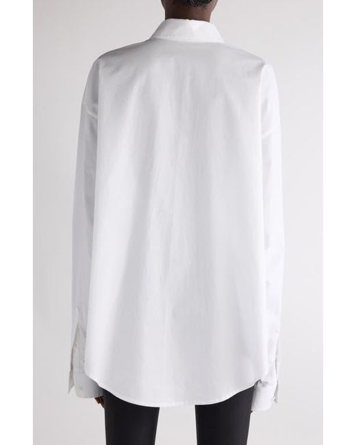 Balenciaga White Regular Cotton Button-Up Shirt