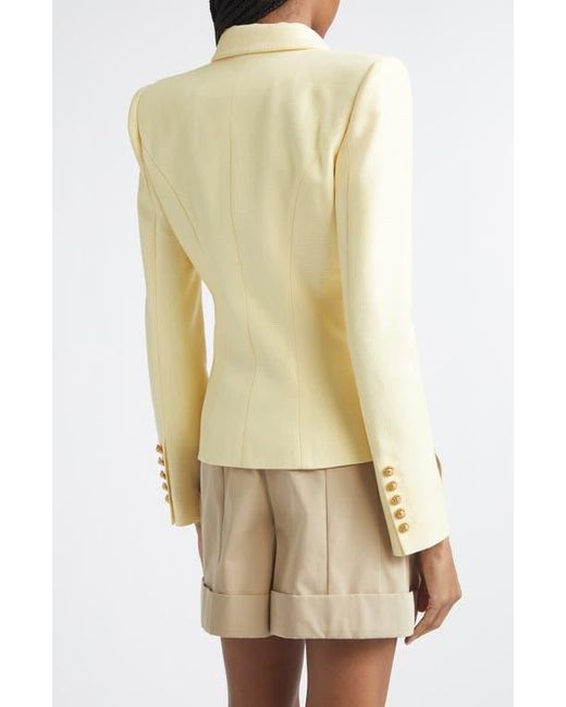 Balmain Natural Double Breasted Natte Jacket