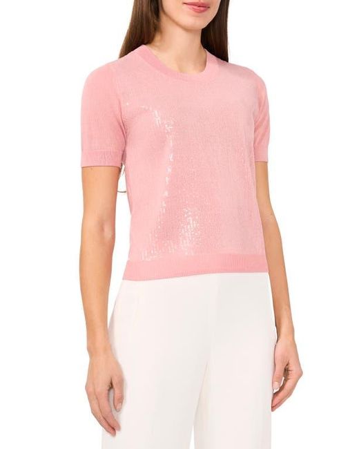 Halogen® Pink Sequin Sweater
