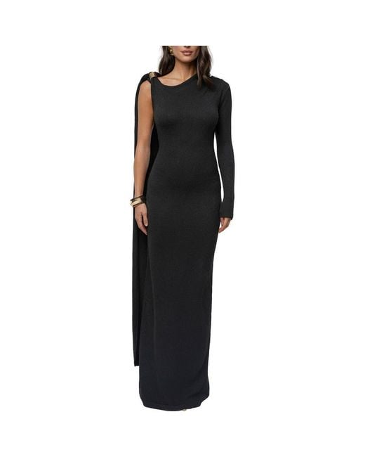 JLUXLABEL Women's Black Aniza Drape Long Sleeve Maxi Dress JLUXLABEL Women's Black Aniza Drape Long Sleeve Maxi Dress