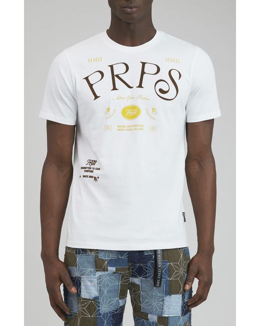 PRPS White Hirado Graphic T-shirt for men