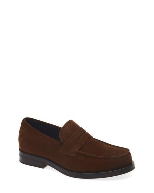 Boss Brown Dressletic Suede Penny Loafer for men