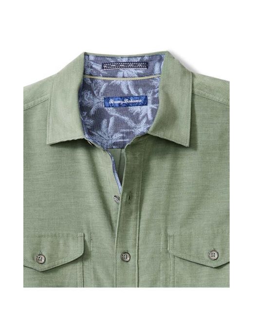 Tommy Bahama Green Coastline Cord Heather Bay Cotton Corduroy Button-Up Shirt for men