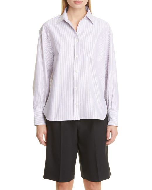 Maria McManus White Stripe Oversize Organic Cotton Button-up Oxford Shirt