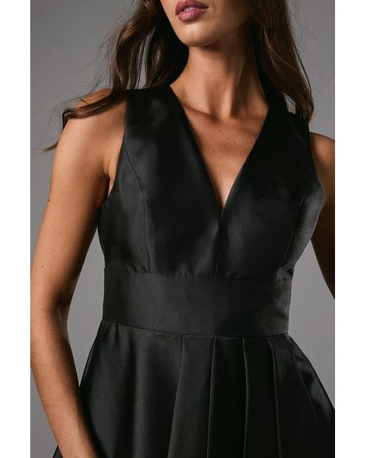 Coast Black Sleeveless Plunge Waterfall Maxi Dress