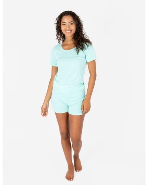 Leveret Blue Short Cotton Solid Pajama Set