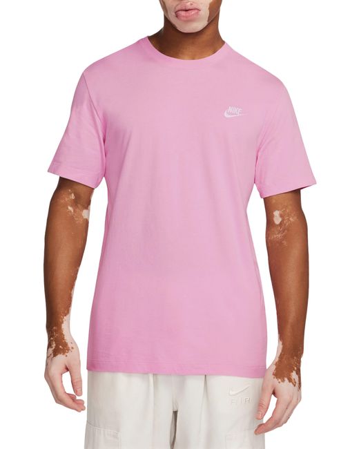 Nike Pink Sportswear Embroidered Logo T-shirt for men