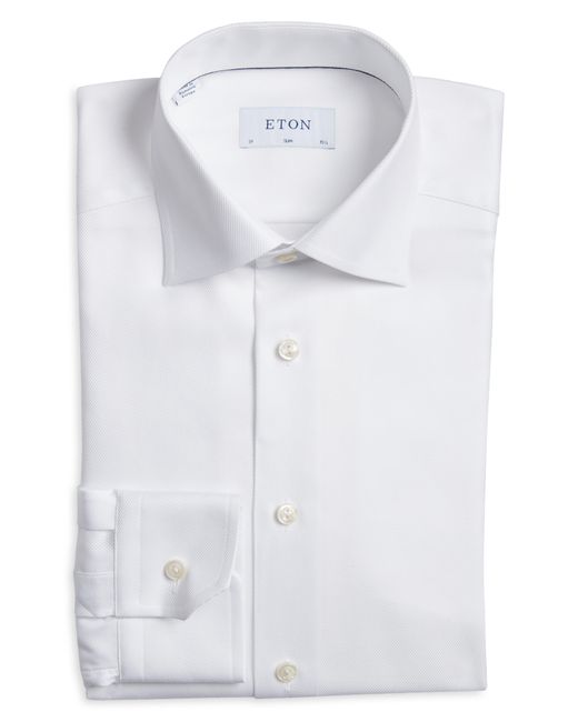 Eton of Sweden Blue Slim Fit Cavalry Twill Dress Shirt for men