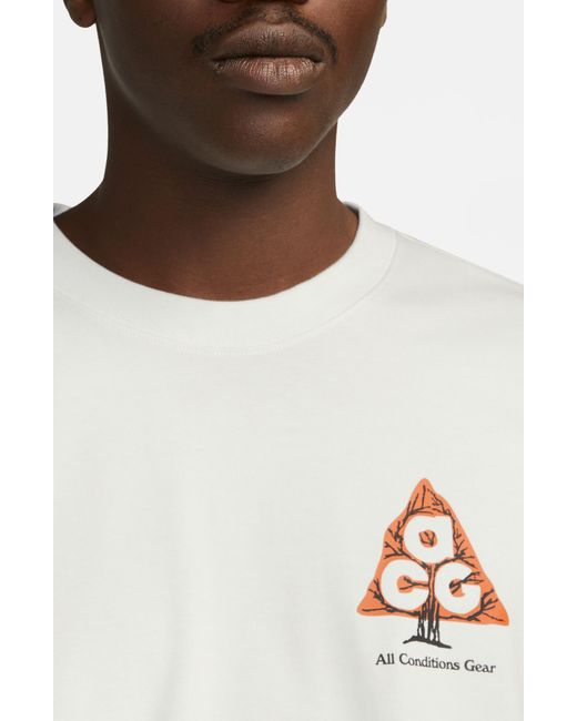 Nike White Acg Wildwood Oversize Graphic T-shirt for men