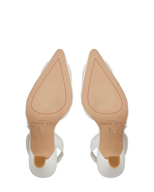 Ted Baker White Ari Slingback Pointed Toe Pump