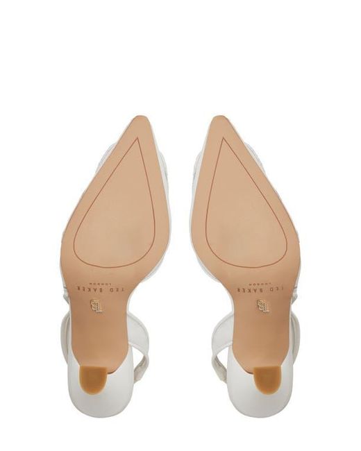 Ted Baker White Ari Slingback Pointed Toe Pump