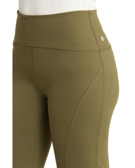 Zella High Waist Zip Hem Flare Pants in Green Lyst