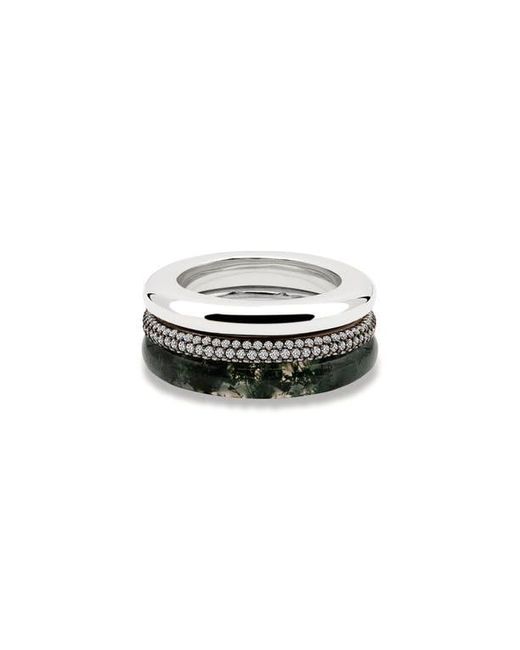BY PARIAH White Aurea Diamond Stack Ring