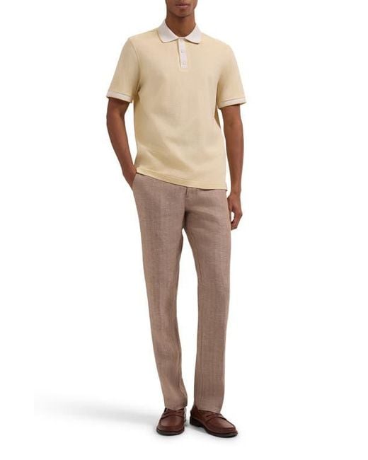 Bugatchi Natural Three Button Cotton Polo for men