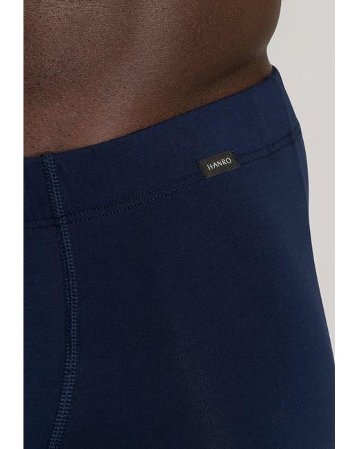 Hanro Blue Cotton Essentials 2-Pack Cotton Boxer Briefs With Covered Waistband for men
