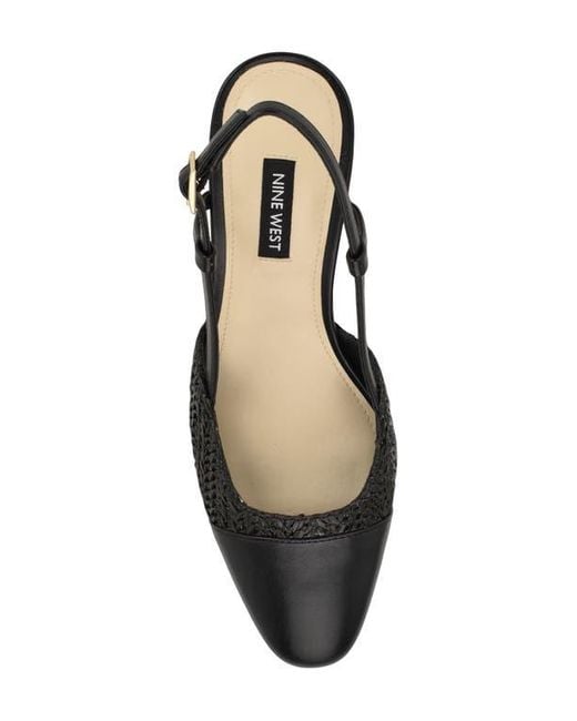Nine West Black Unda Slingback Cap Toe Pump