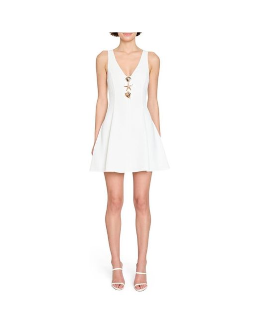 white square neck mini dress The White Square Neck Sweater Mini Dress