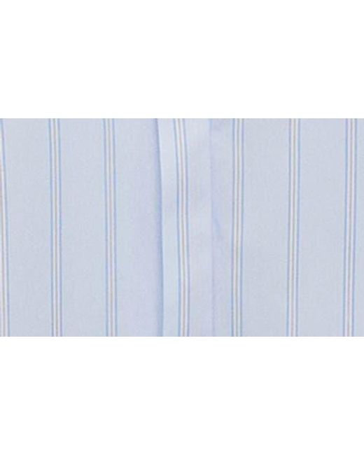 Mango Blue Regular Fit Stripe Cotton Button-Up Shirt