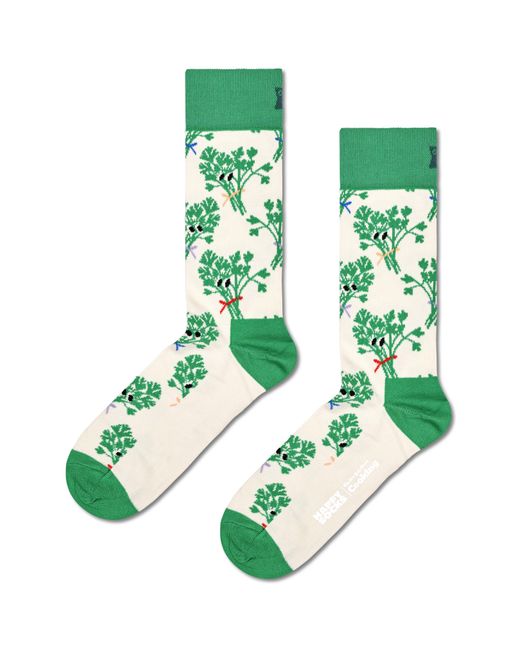 Happy Socks White Nyt Cooking Cilantrophile 2-pack Cotton Blend Crew Socks Gift Set for men