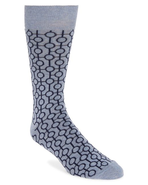 Nordstrom Blue Connecting Circles Dress Socks for men