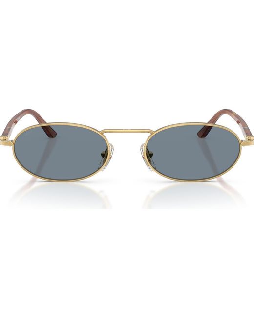 Persol Blue 55Mm Rectangular Sunglasses
