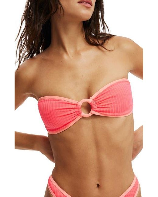 Cotton On Red Ring Front Bandeau Bikini Top